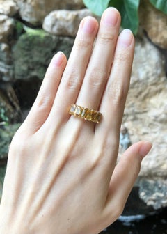 Yellow Sapphire Ring Set in 18 Karat Gold Settings