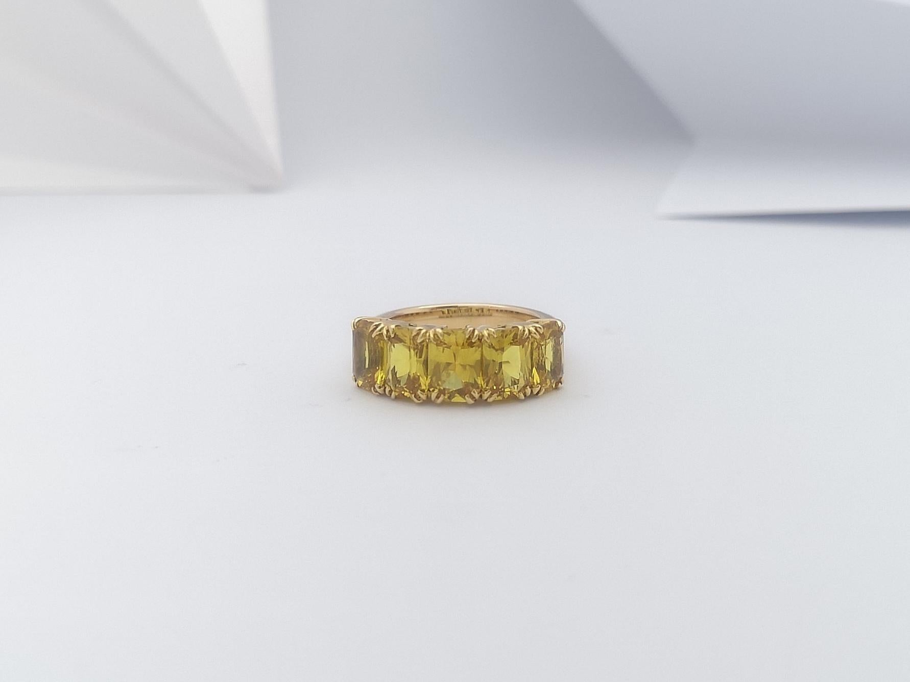 Women's Yellow Sapphire Ring Set in 18 Karat Gold Settings For Sale