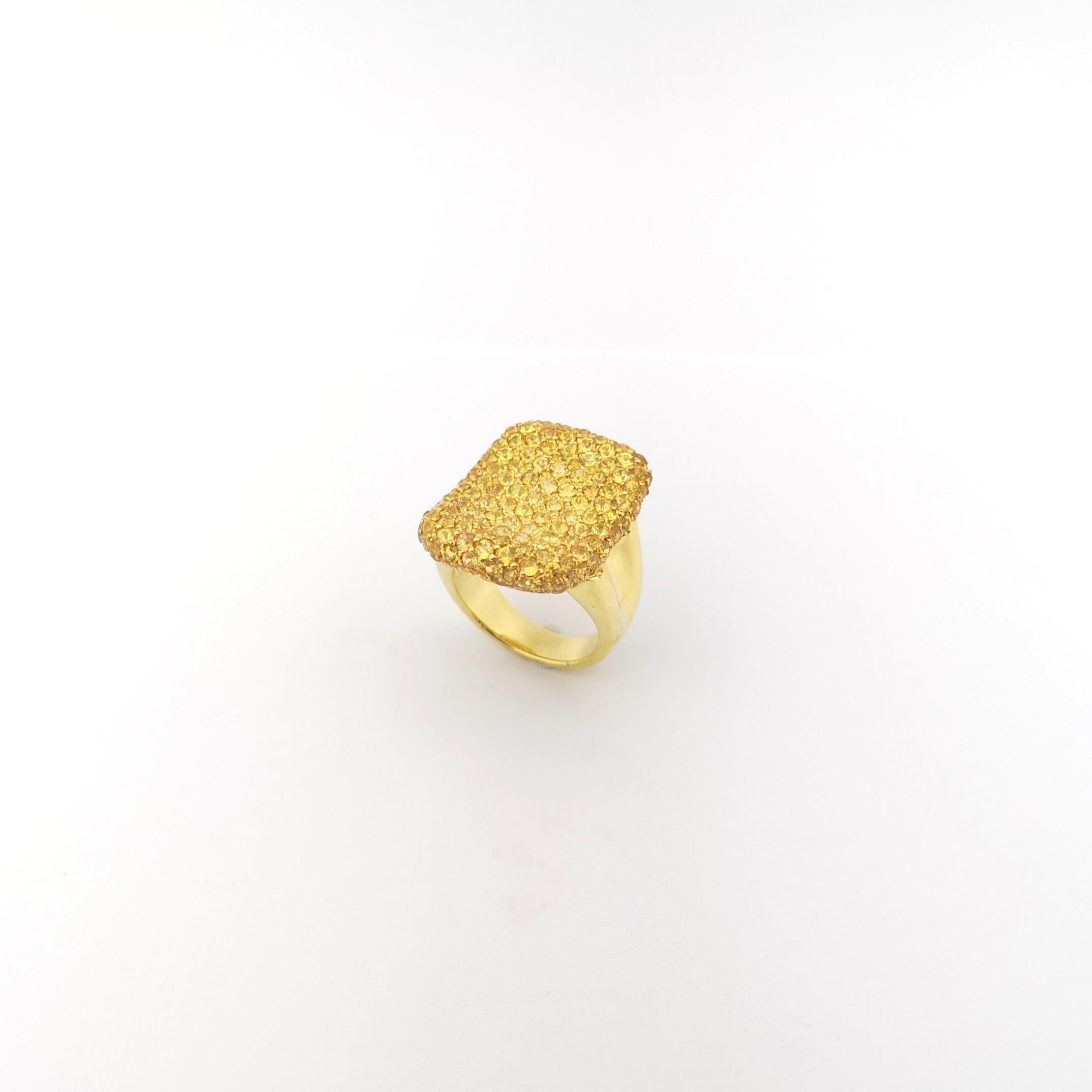 Bague en saphir jaune sertie d'or 18 carats en vente 6