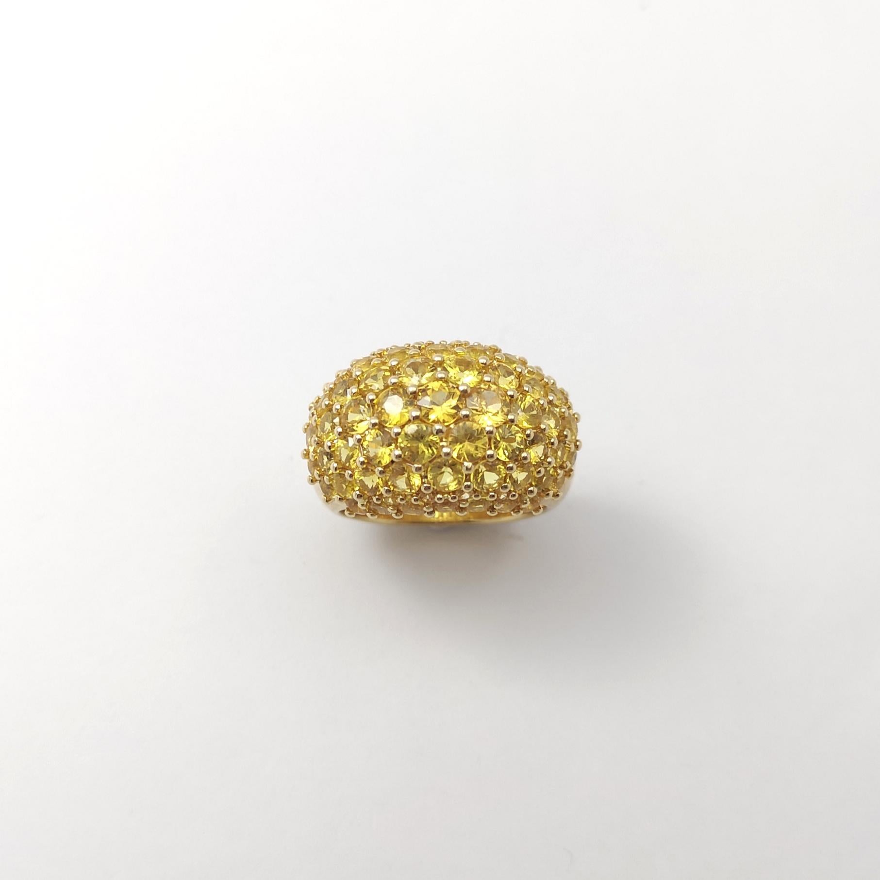 Anello con zaffiro giallo incastonato in oro 18 carati in vendita 6