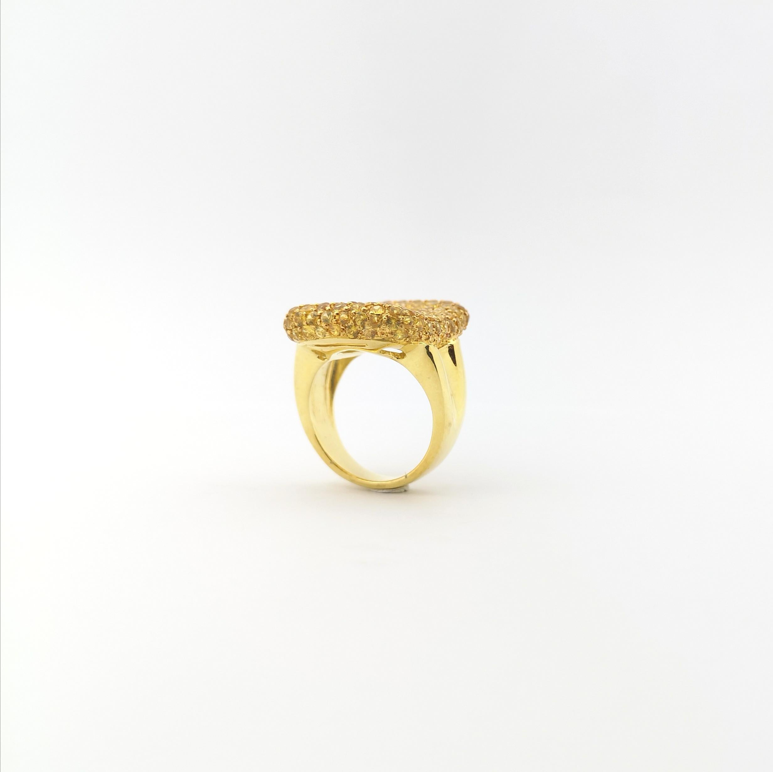 Yellow Sapphire Ring set in 18K Gold Settings For Sale 7