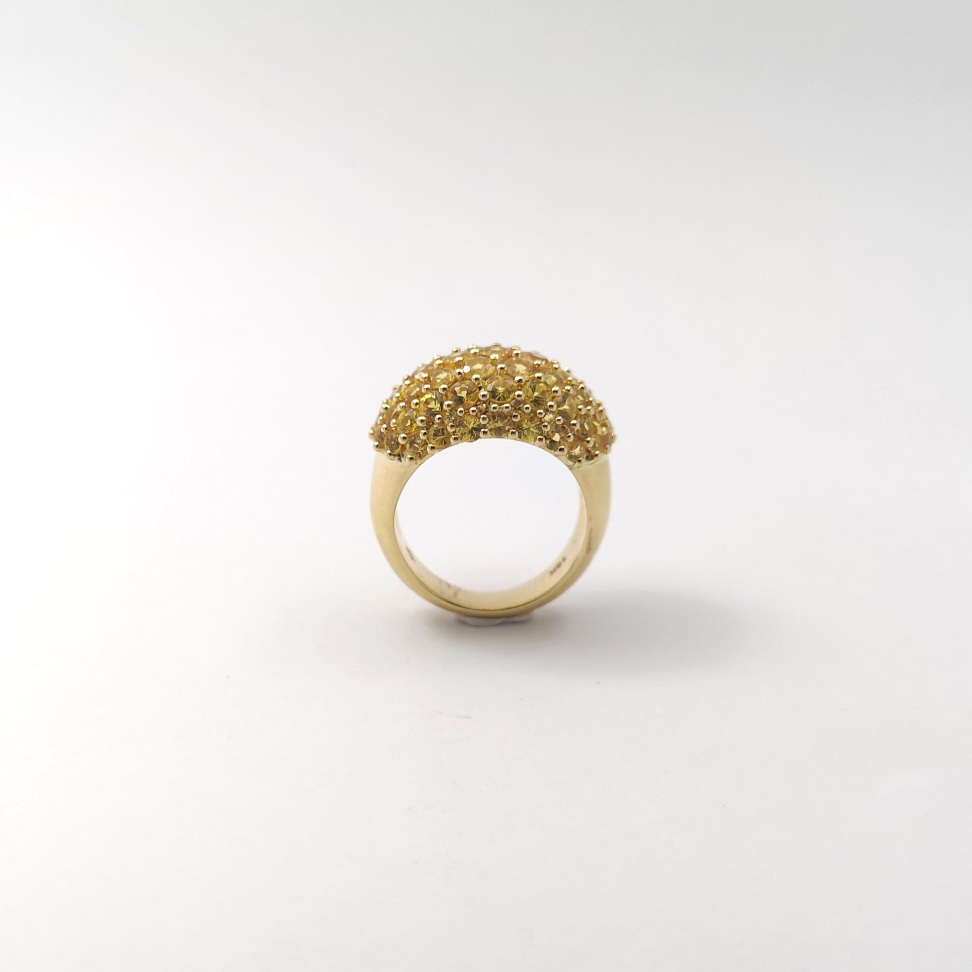 Anello con zaffiro giallo incastonato in oro 18 carati in vendita 7