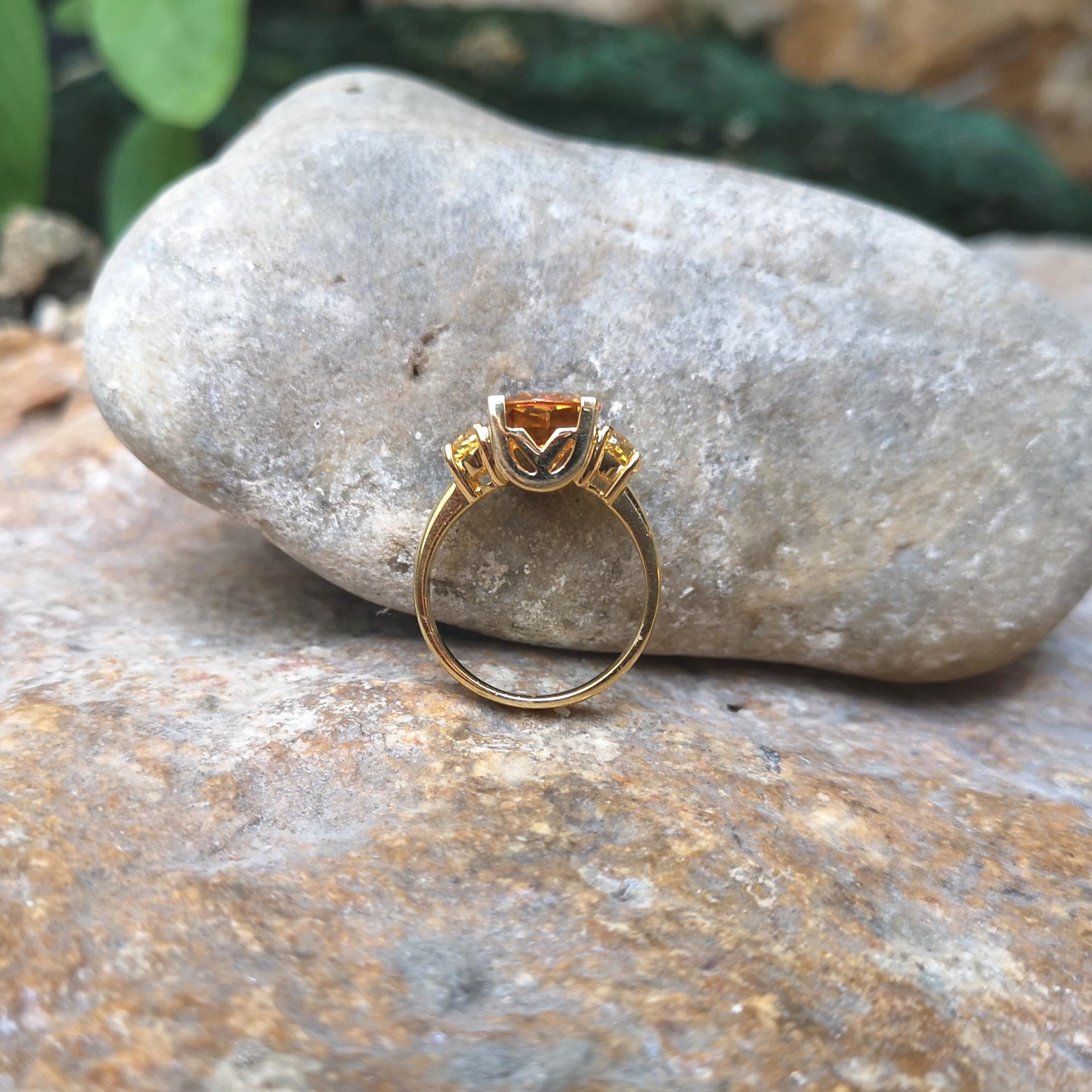 Yellow Sapphire Ring set in 18K Gold Settings For Sale 11