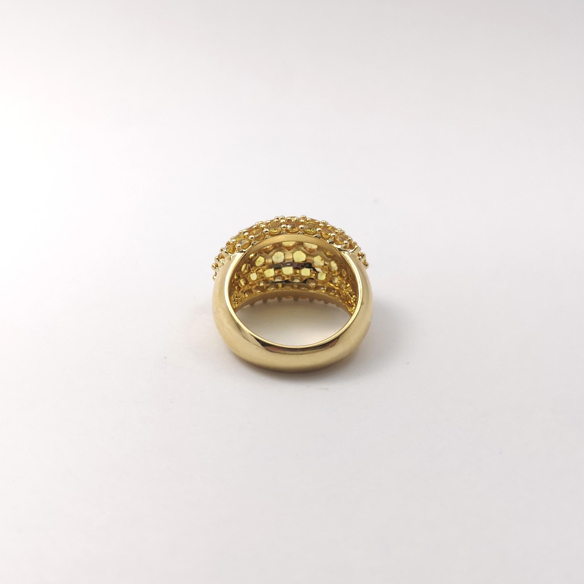 Anello con zaffiro giallo incastonato in oro 18 carati in vendita 3