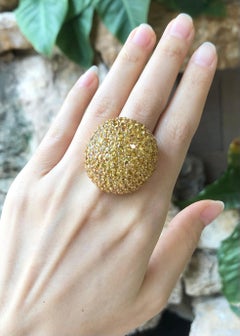 Yellow Sapphire Ring set in Silver Settings