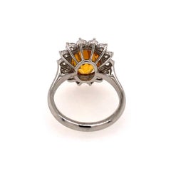Yellow Sapphire Ring with White Diamonds