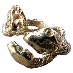 Yellow Sapphire Snake Ring Bronze Cocktail Ring J Dauphin Animal jewelry 