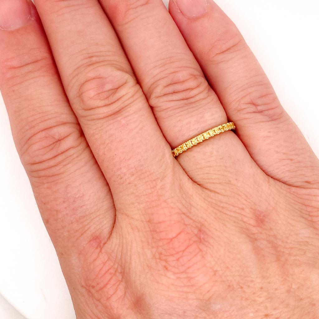 For Sale:  Yellow Sapphire Stackable Ring 2mm 14K Gold 3/4 Band Wedding Stack LR50889 2