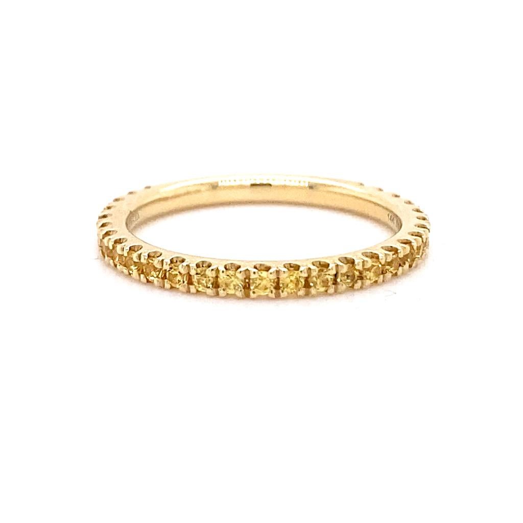 For Sale:  Yellow Sapphire Stackable Ring 2mm 14K Gold 3/4 Band Wedding Stack LR50889 4
