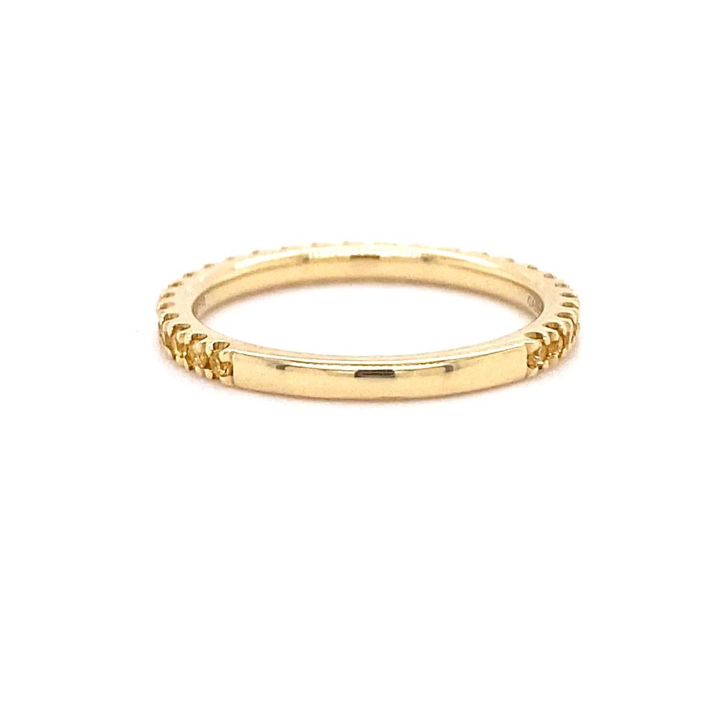 For Sale:  Yellow Sapphire Stackable Ring 2mm 14K Gold 3/4 Band Wedding Stack LR50889 6