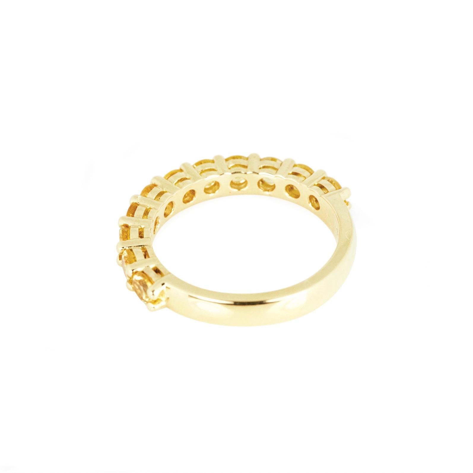 Modern Yellow Sapphire Stacking Band Half Circle For Sale