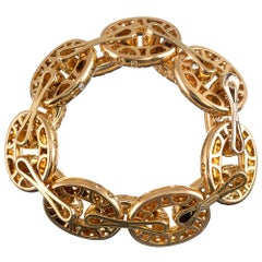 Bracciale a maglie con zaffiri gialli e diamanti bianchi, firmato Cantamesa