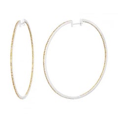 Yellow Sapphire White Gold Exclusive Hoop Earrings  for Her