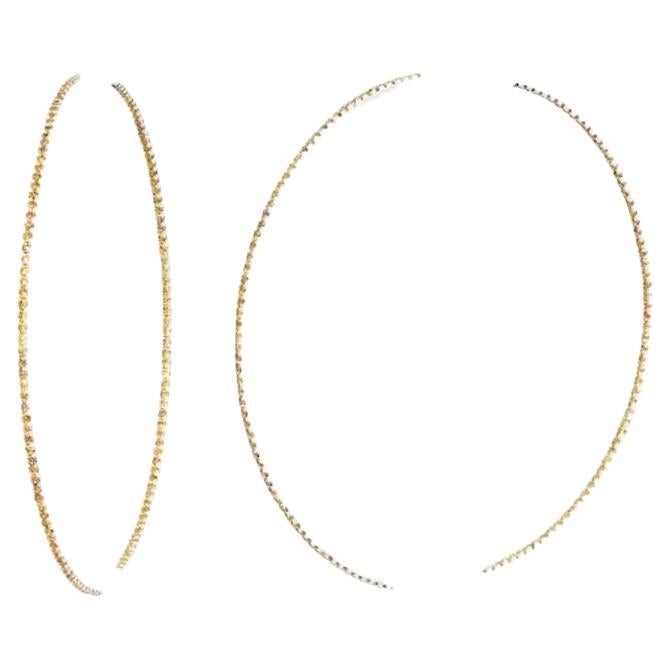 Yellow Sapphire White Gold Exclusive Hoop Earrings  for Her