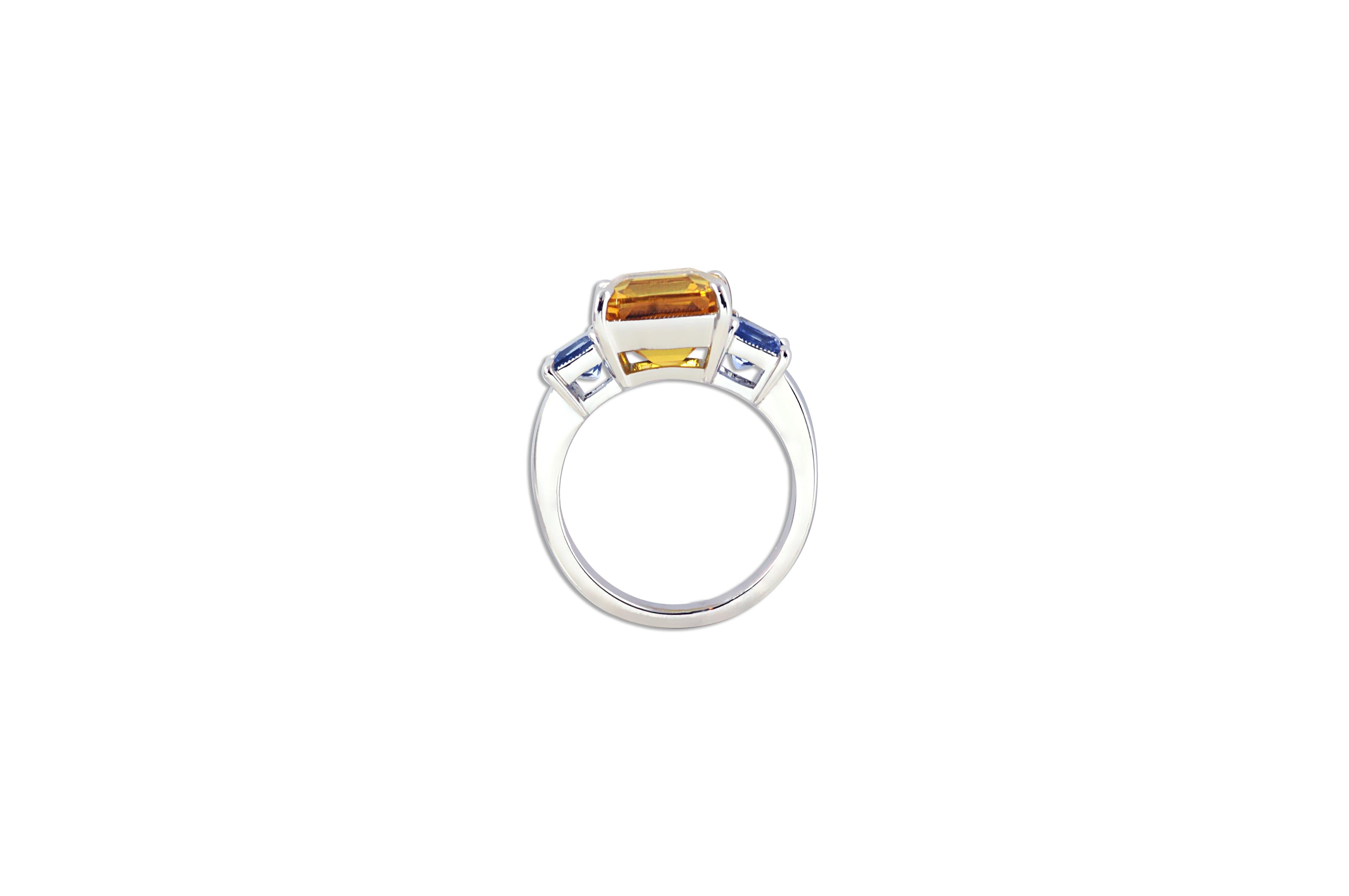 yellow and blue sapphire ring