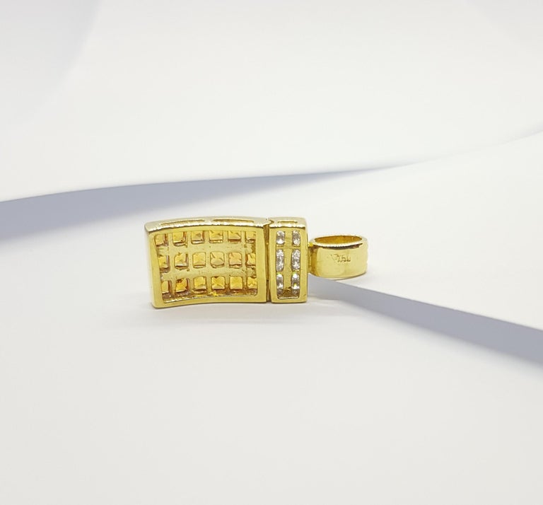 18ct Yellow Gold 0.91ct Sapphire and Diamond Drop Pendant