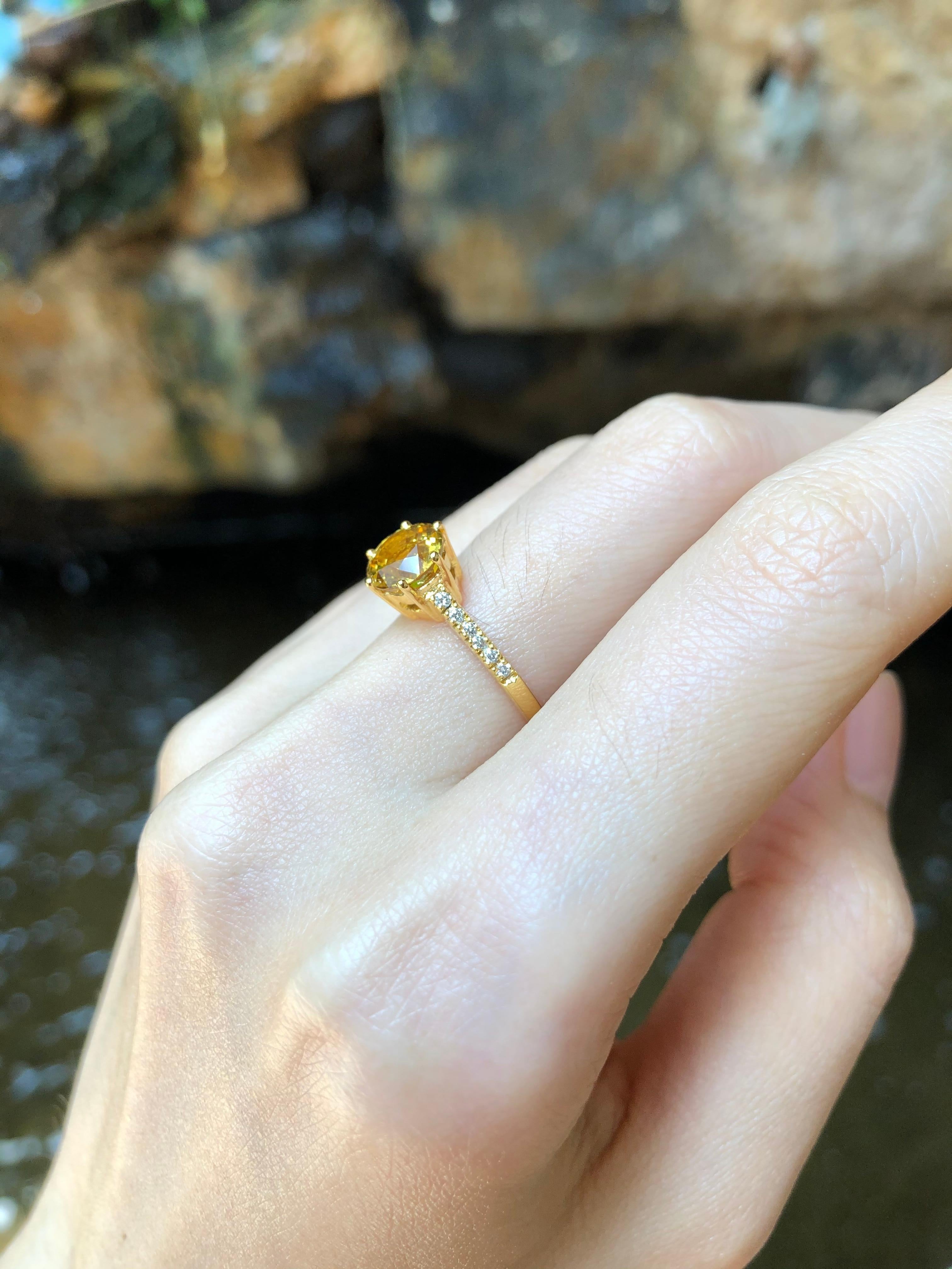 Yellow Sapphire with Diamond Ring Set in 18 Karat Gold Settings 1