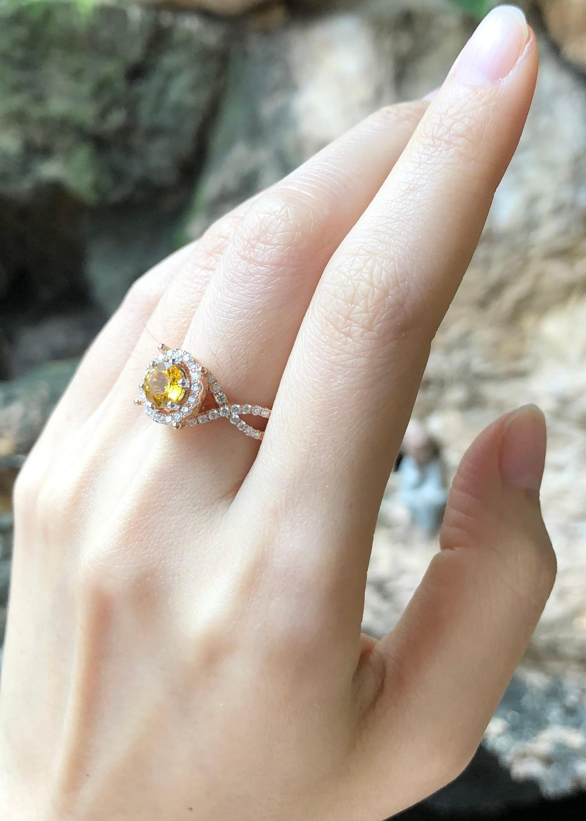 yellow sapphire rose gold ring