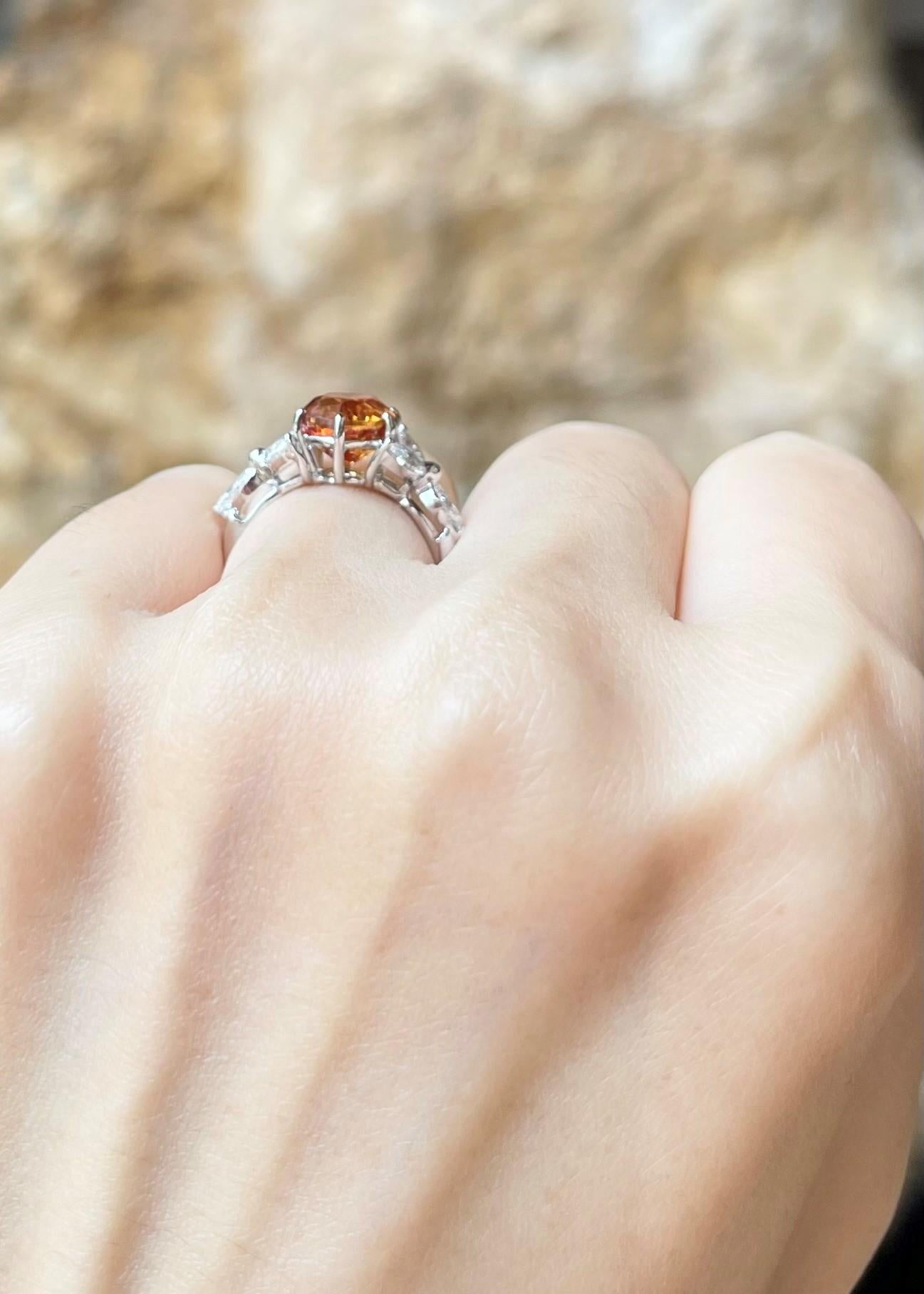 Yellow Sapphire 3.04 carats with Diamond 0.76 carat Ring set in 18K White Gold Settings

Width:  2.0 cm 
Length: 0.8 cm
Ring Size: 48
Total Weight: 4.23 grams

