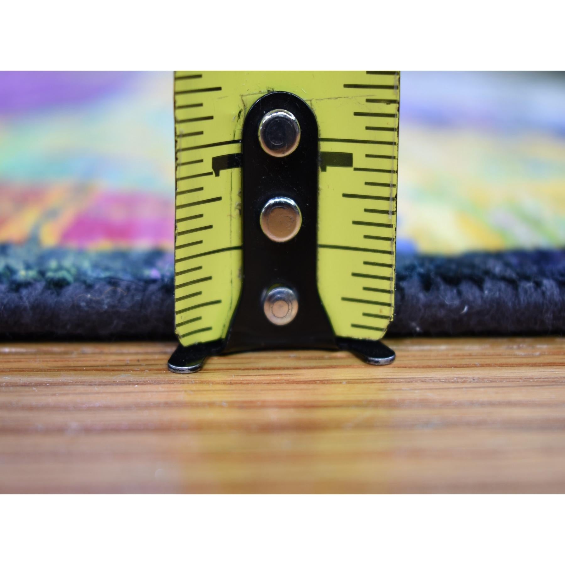 Tappeto Runner XL giallo in seta Sari con lana testurizzata Mamluke Design 3'2