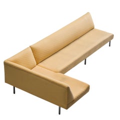 Used Modern American Sectional Corner Sofa in Structured Yellow Upholstery 