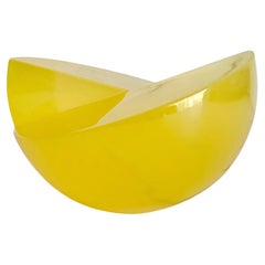 Yellow Semi Sphere Sculpture in Polished Resin by Paola Valle