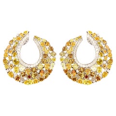 Yellow-Shade Diamond Earrings 0045