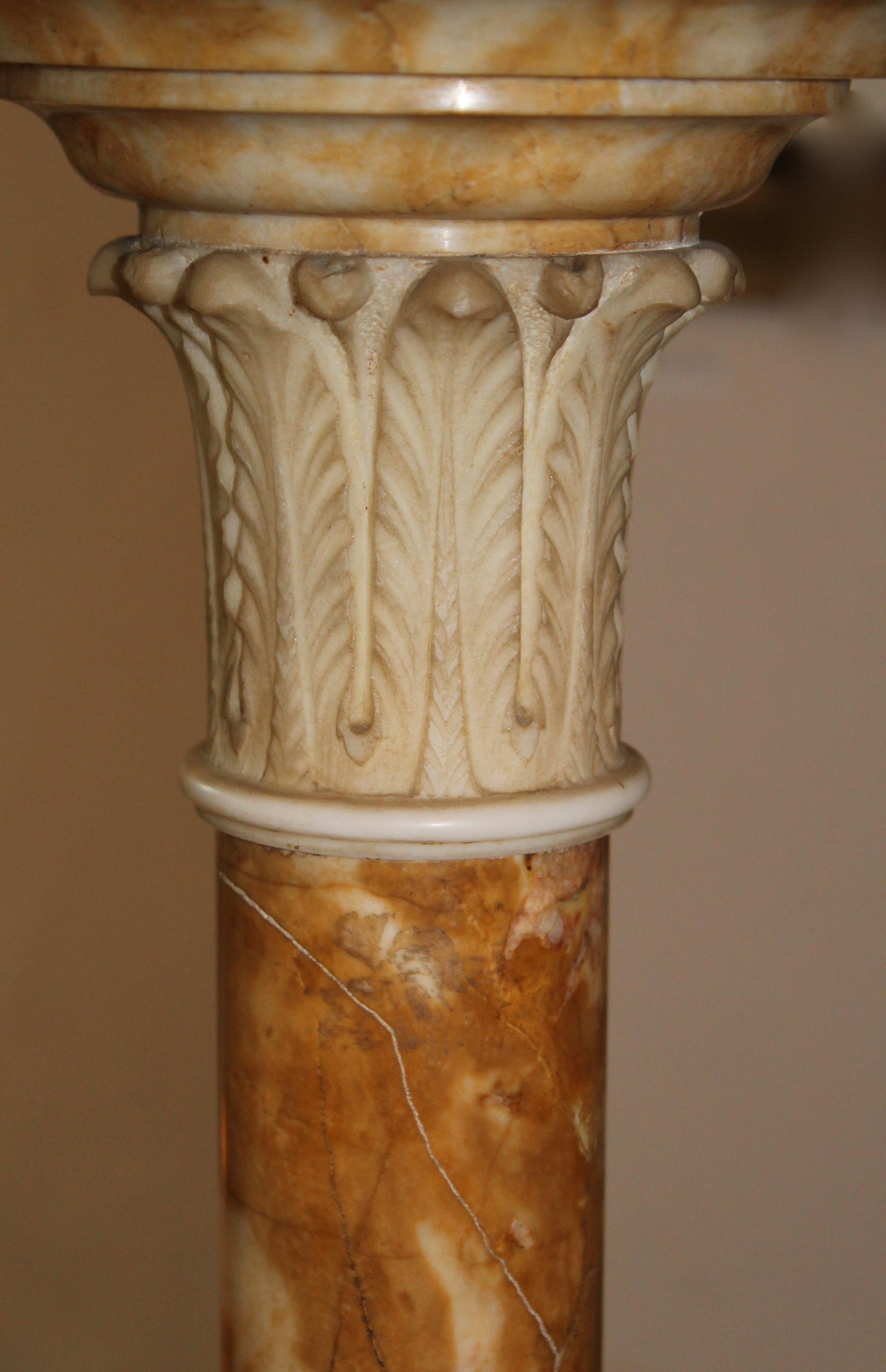 Yellow Sienna Marble Standard Lamp, Belgium, circa 1900 For Sale 4