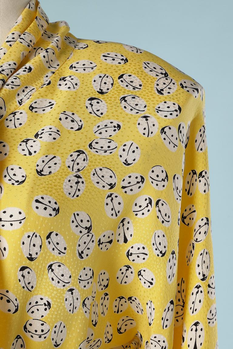 Beige Yellow silk jacquard dress with ladybug print Givenchy Nouvelle Boutique  For Sale