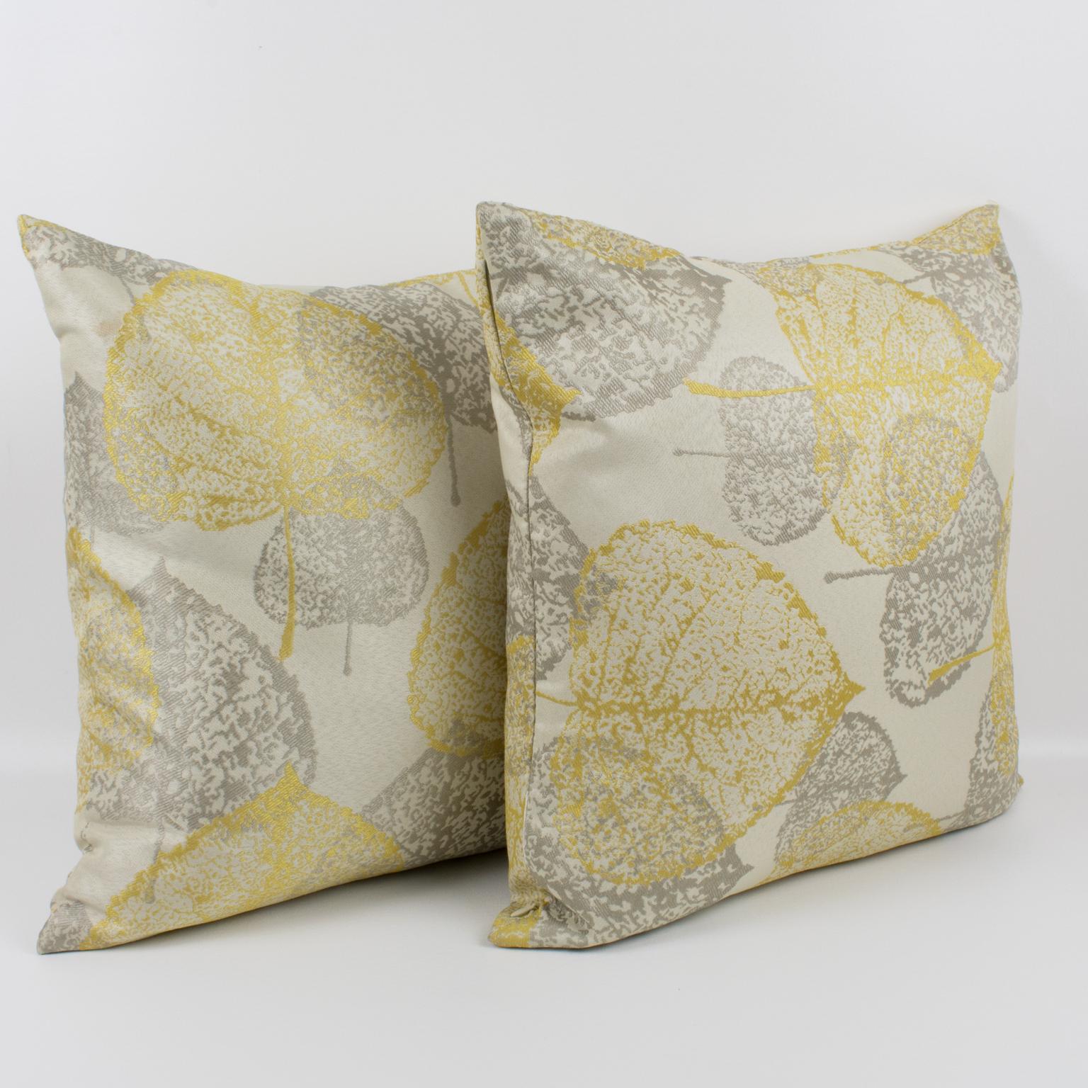 Yellow Silver Gray Damask Throw Pillow Yellow Silver Gray Damask Throw Pillow