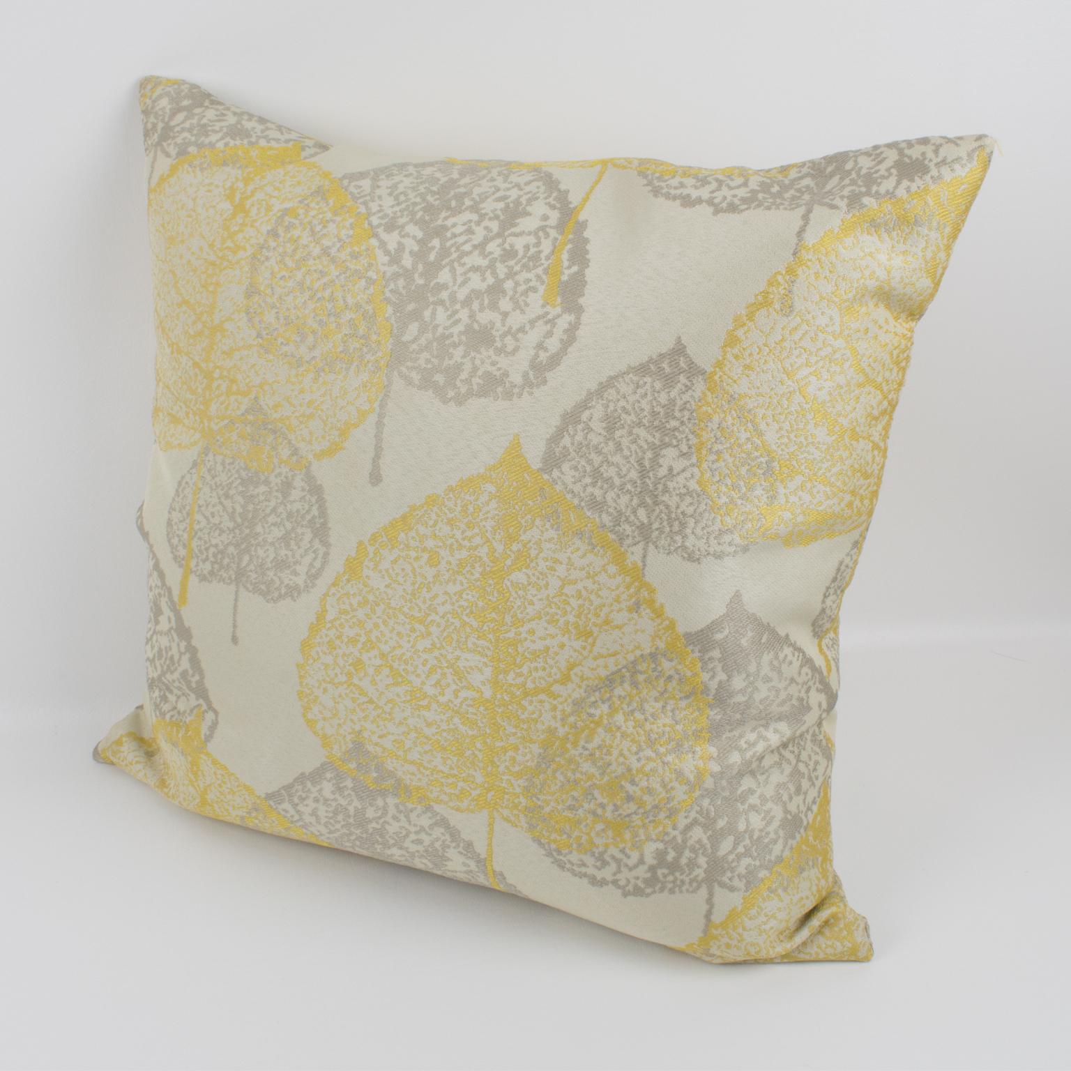 Yellow Silver Gray Damask Throw Pillow Yellow Silver Gray Damask Throw Pillow