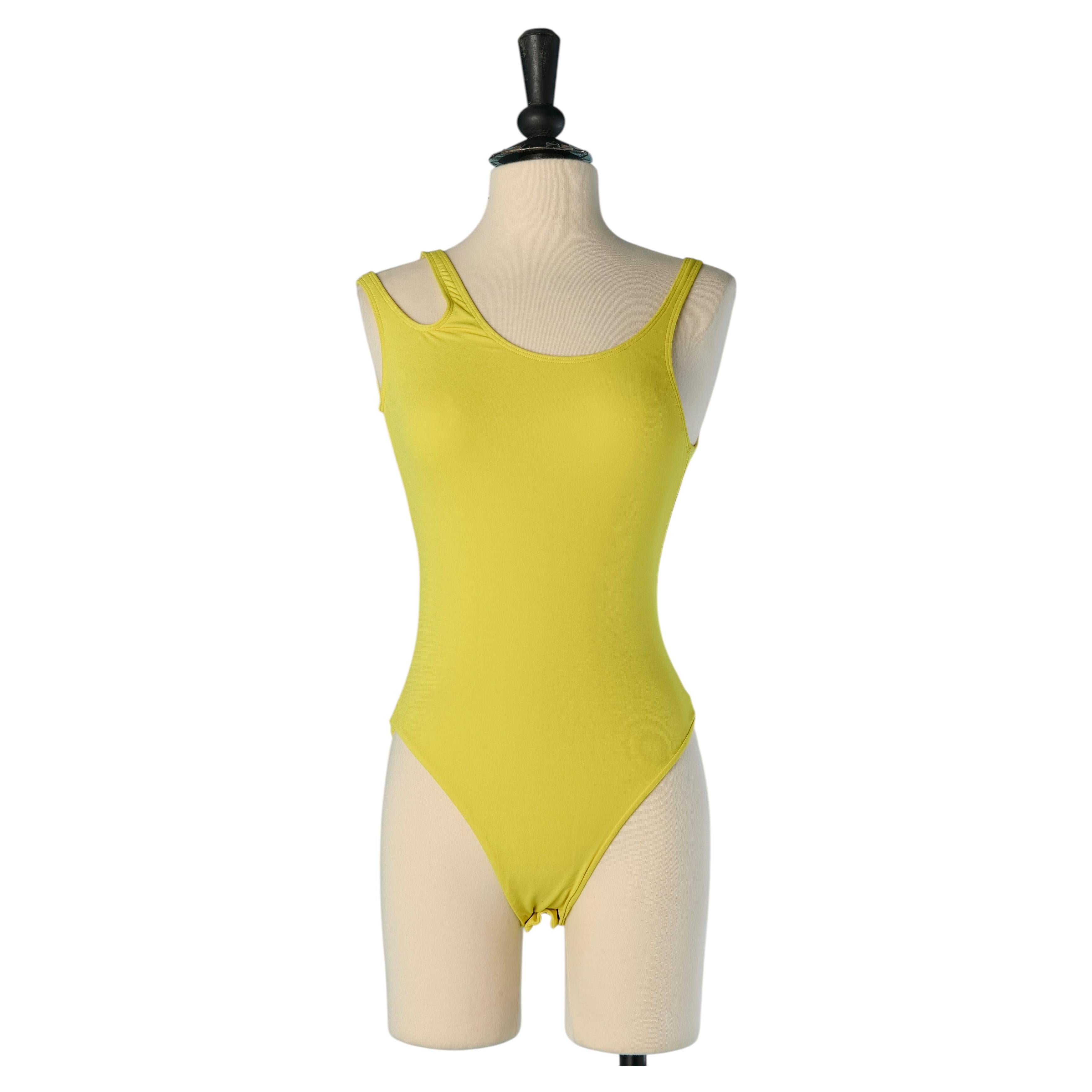 Yellow sleeveless jersey bodysuit ALEXANDRE VAUTHIER For Sale