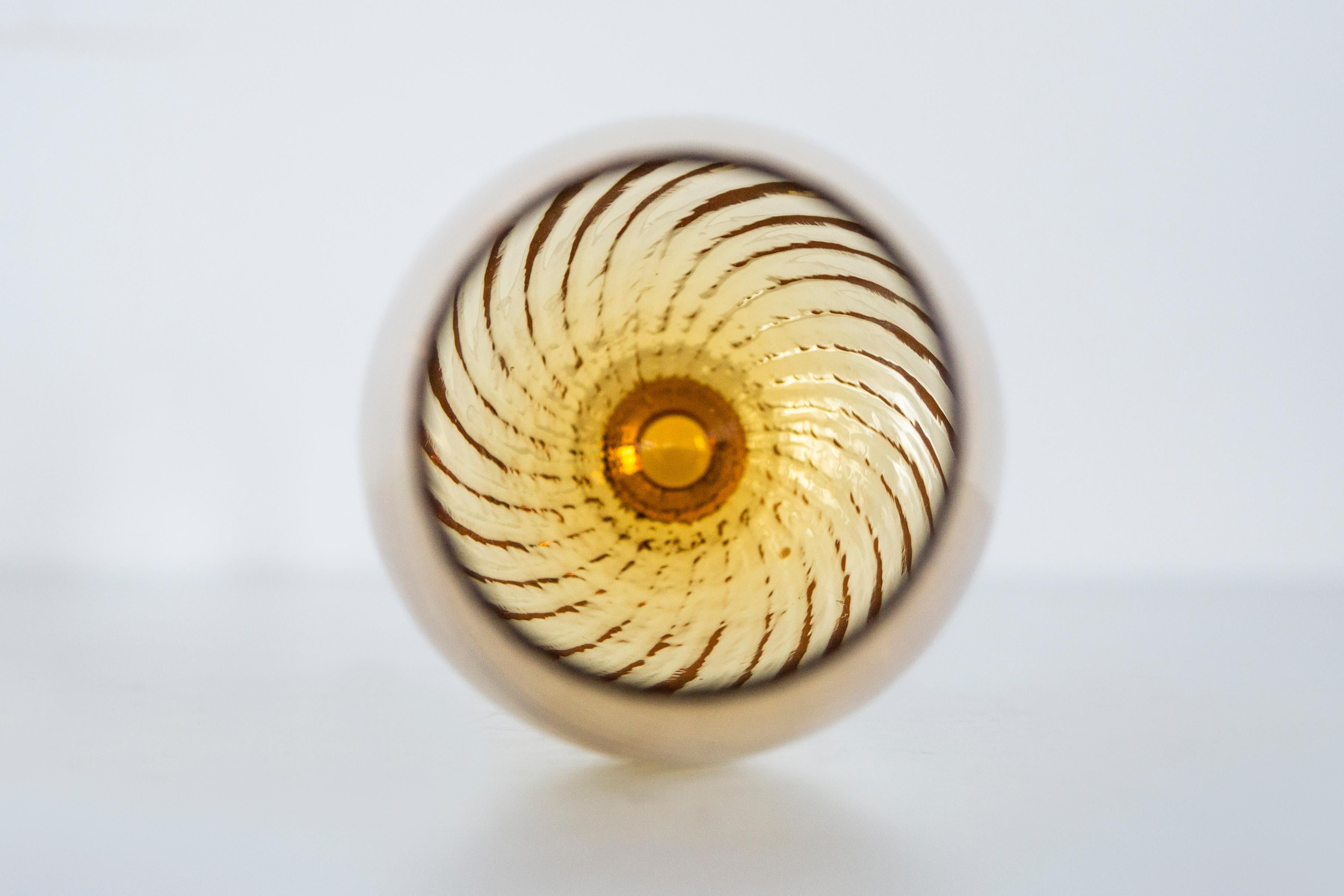 Yellow Small Vintage Vase Glass, 20th Century, Europe, 1960s In Good Condition For Sale In 05-080 Hornowek, PL