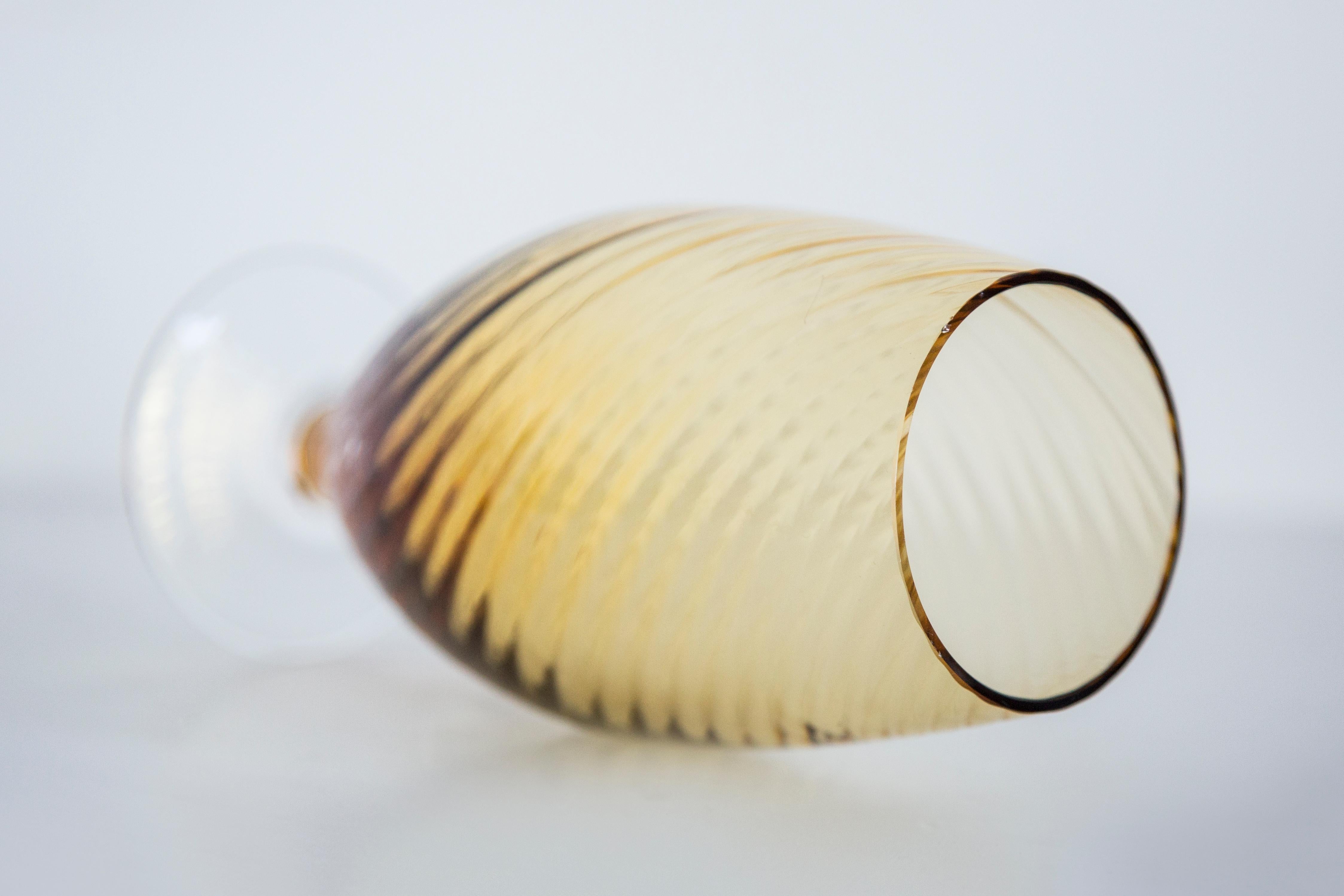 Crystal Yellow Small Vintage Vase Glass, 20th Century, Europe, 1960s For Sale