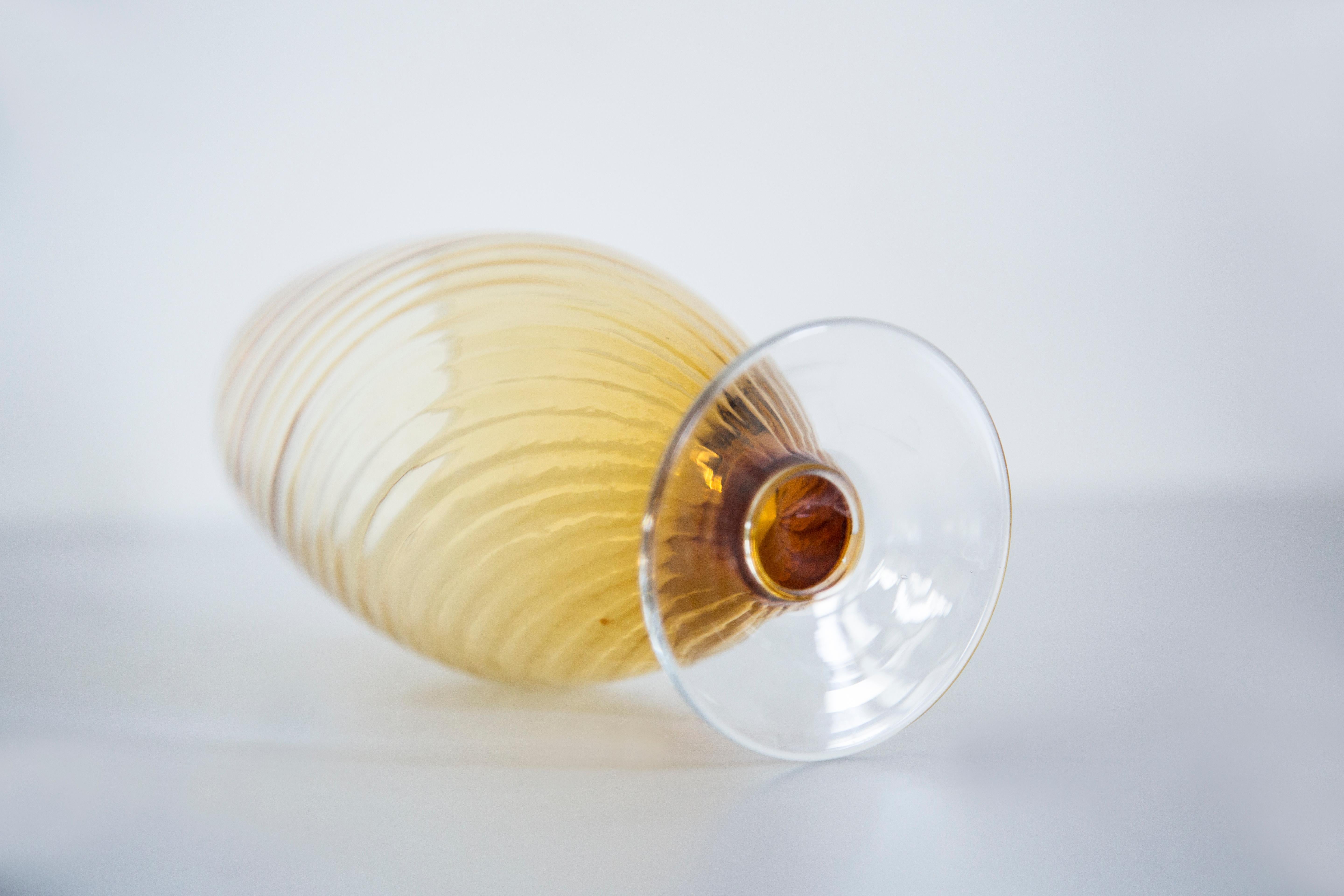 Yellow Small Vintage Vase Glass, 20th Century, Europe, 1960s For Sale 1