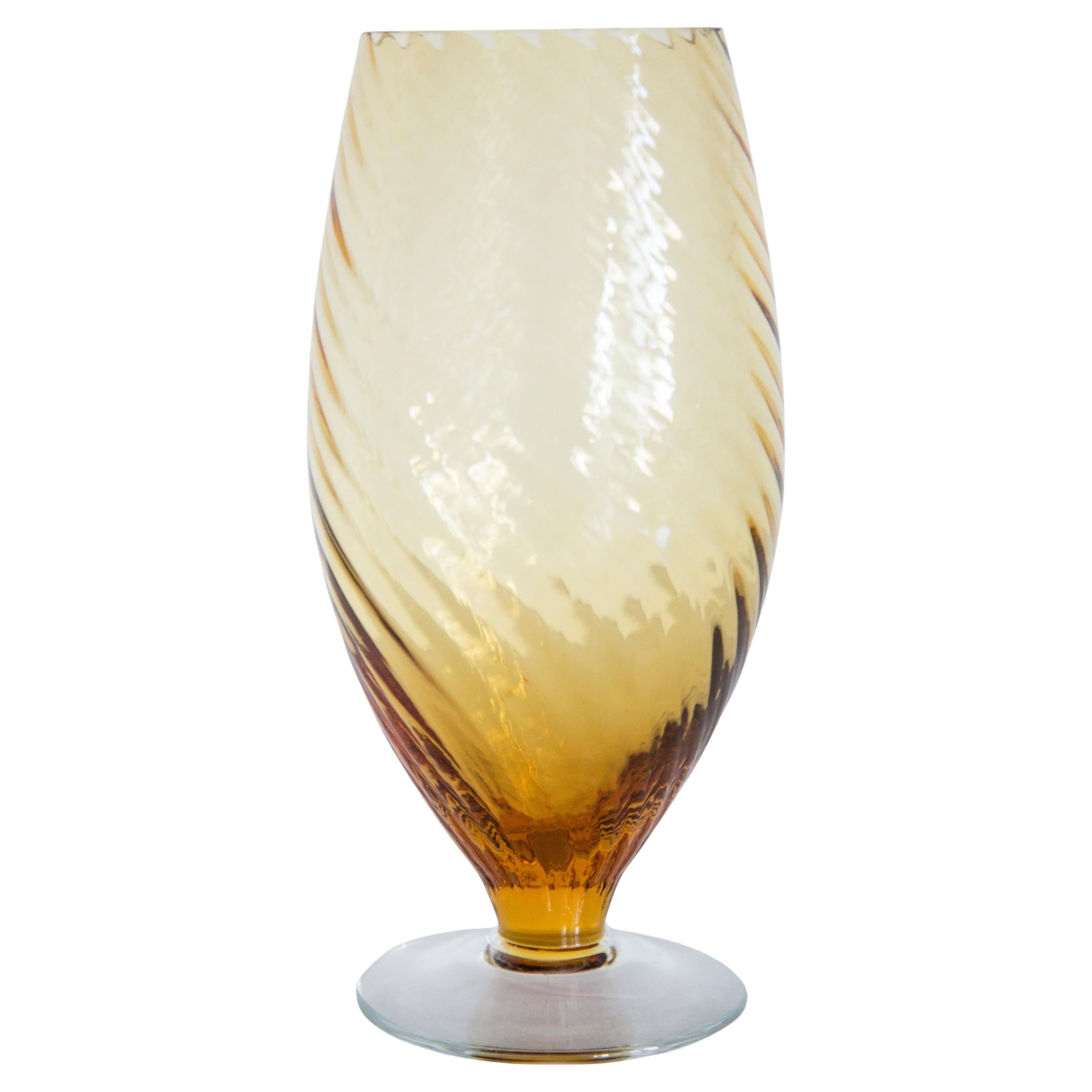 Yellow Small Vintage Vase Glass, 20th Century, Europe, 1960s For Sale