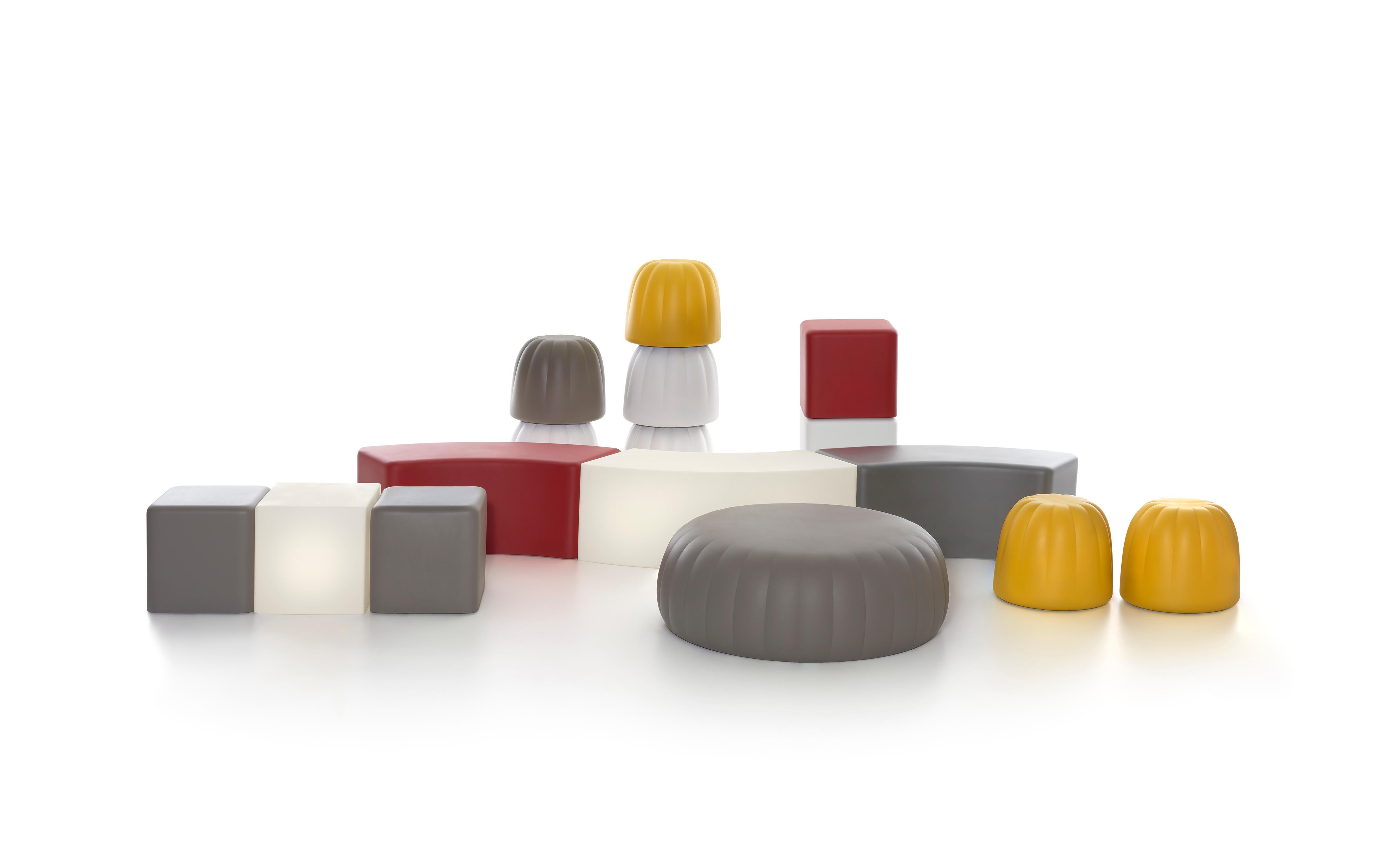 Other Yellow Soft Cubo Stool by SLIDE Studio For Sale