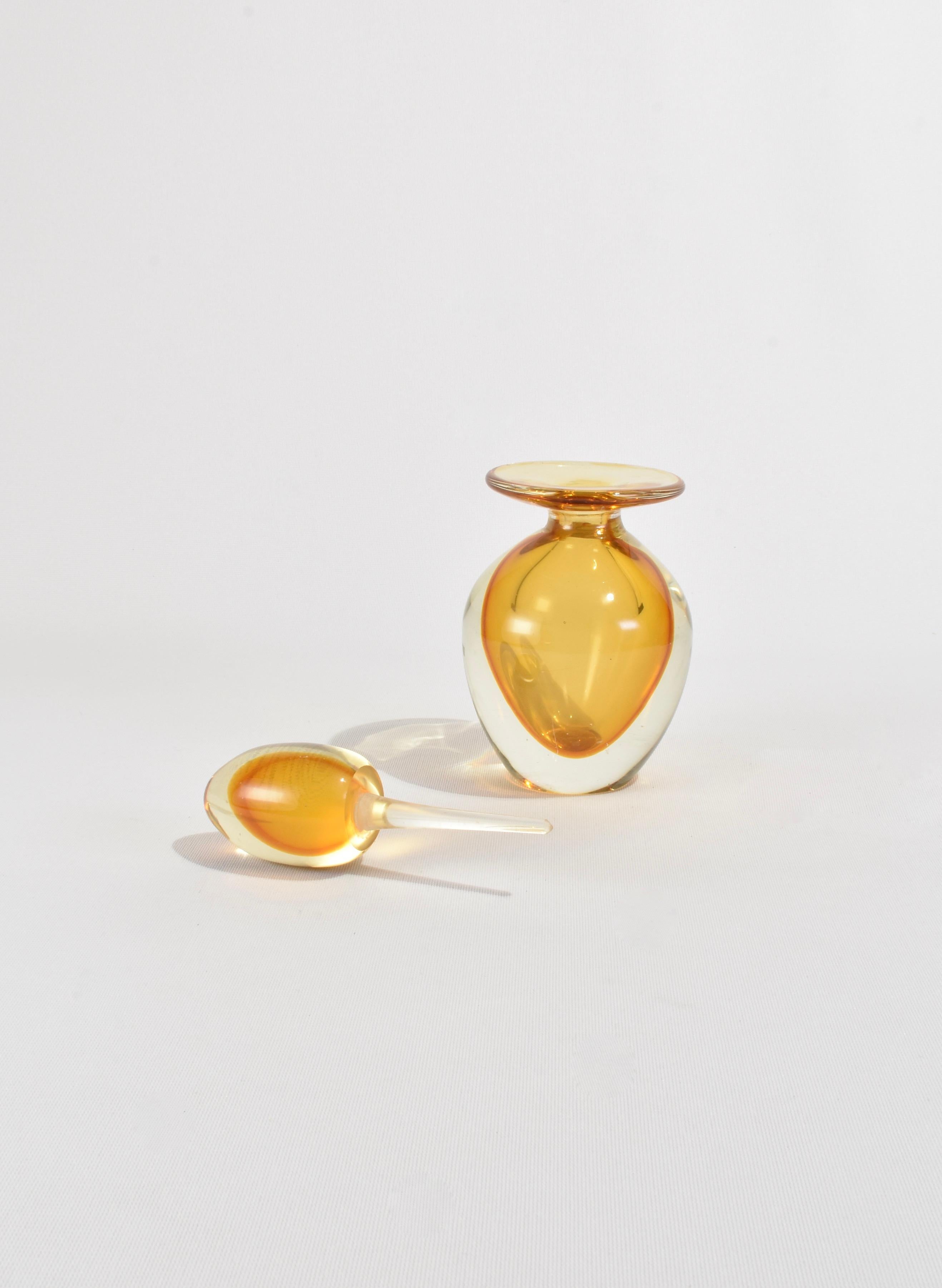 Blown Glass Yellow Sommerso Perfume Bottle