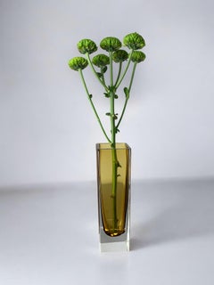 Gelbe Sommerso-Vase, Murano-Glas, Italien, 1970