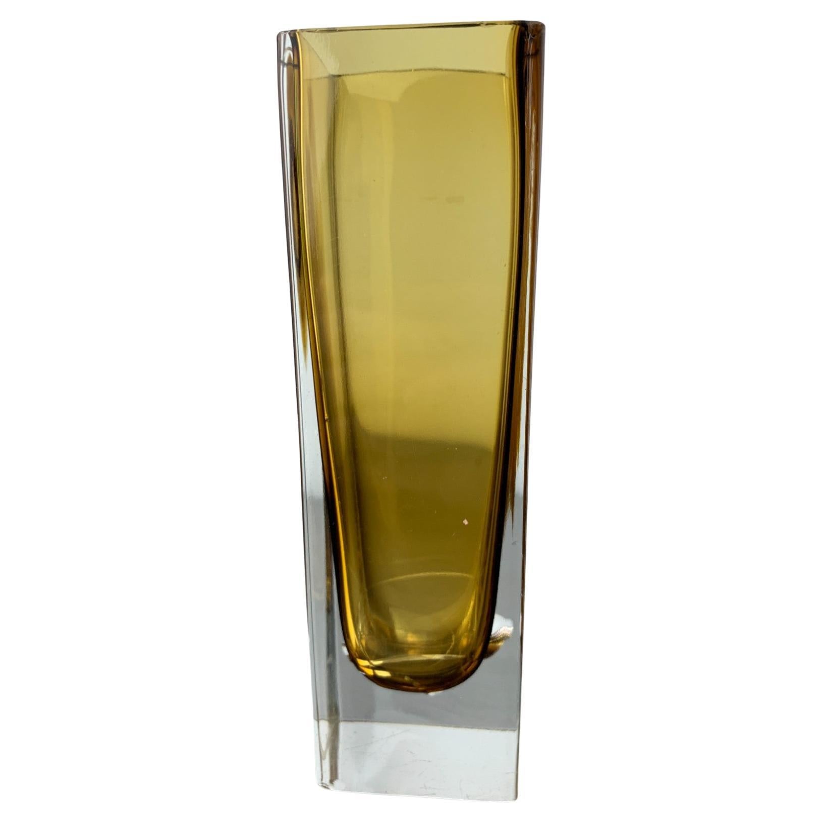 Vaso di Murano Glass Sommerso giallo, vetro di Murano, Italia, 1970