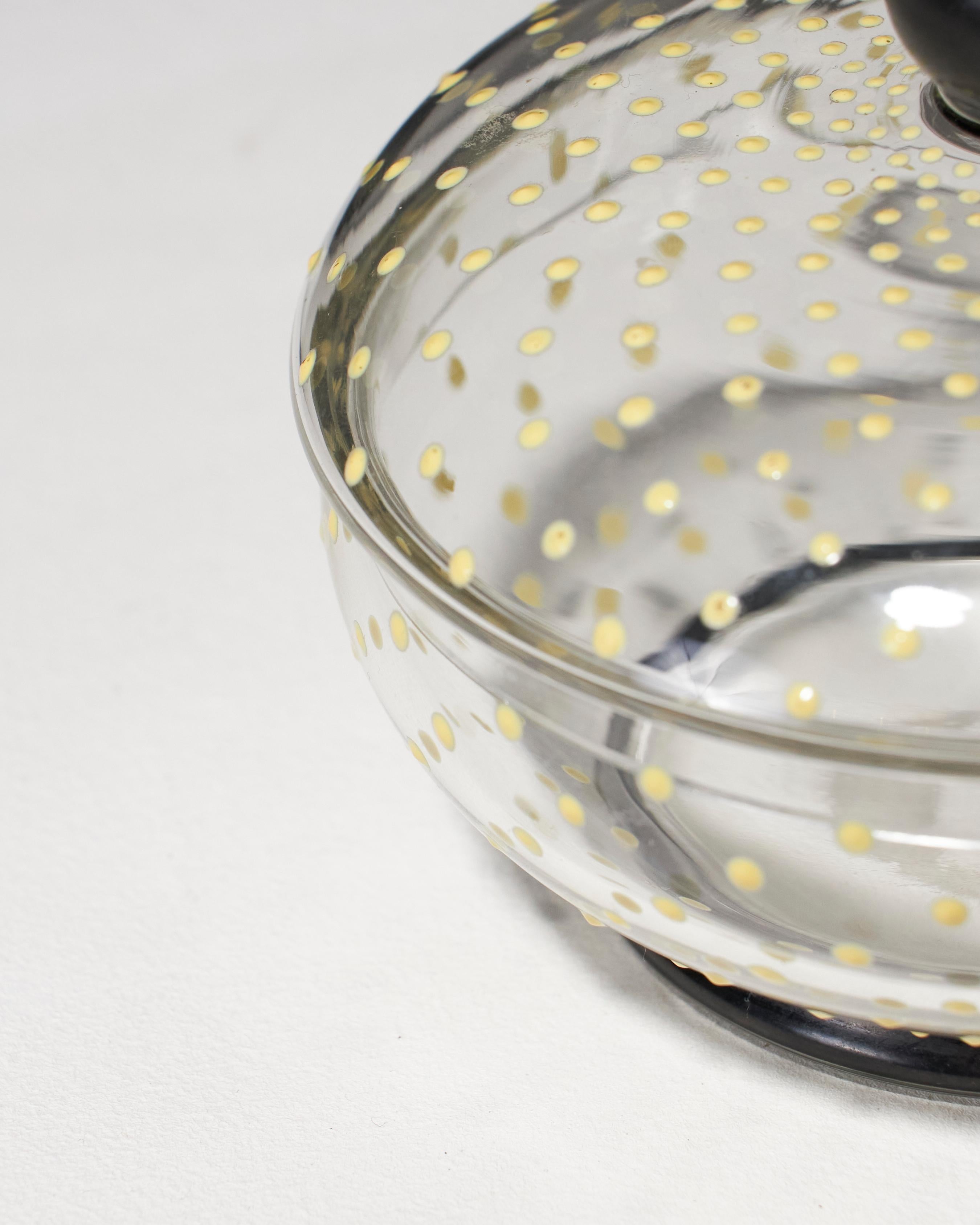 Sucrier en verre moucheté jaune, années 1930 en vente 5