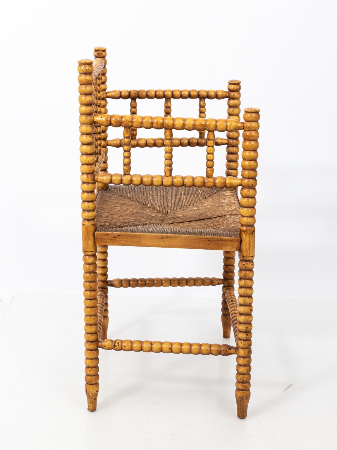 Yellow Spool Armchair In Good Condition In Stamford, CT