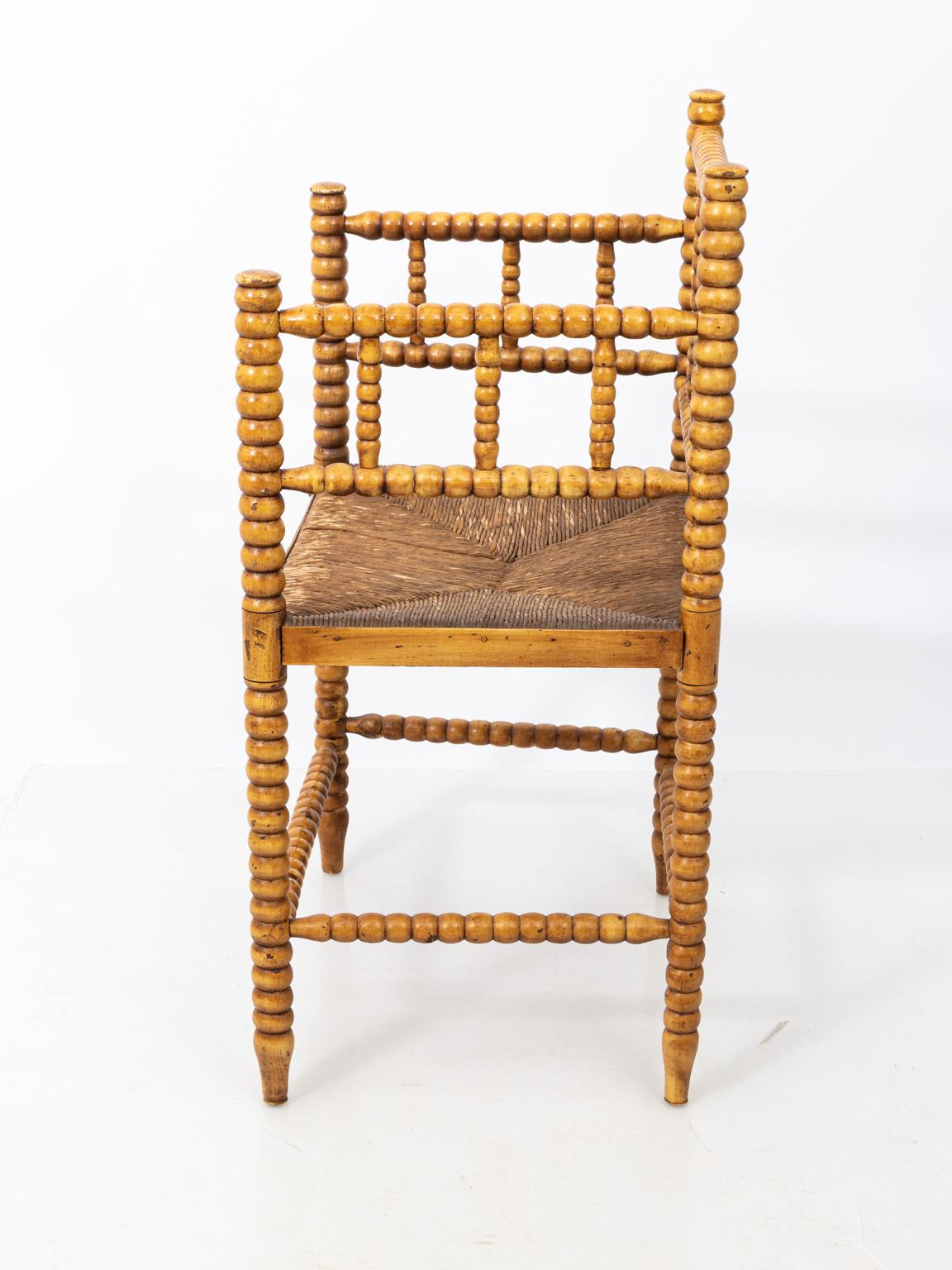 Wood Yellow Spool Armchair