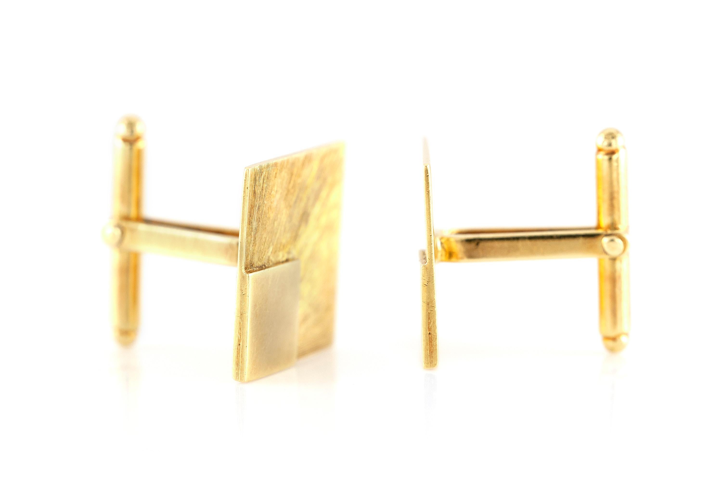 square gold cufflinks