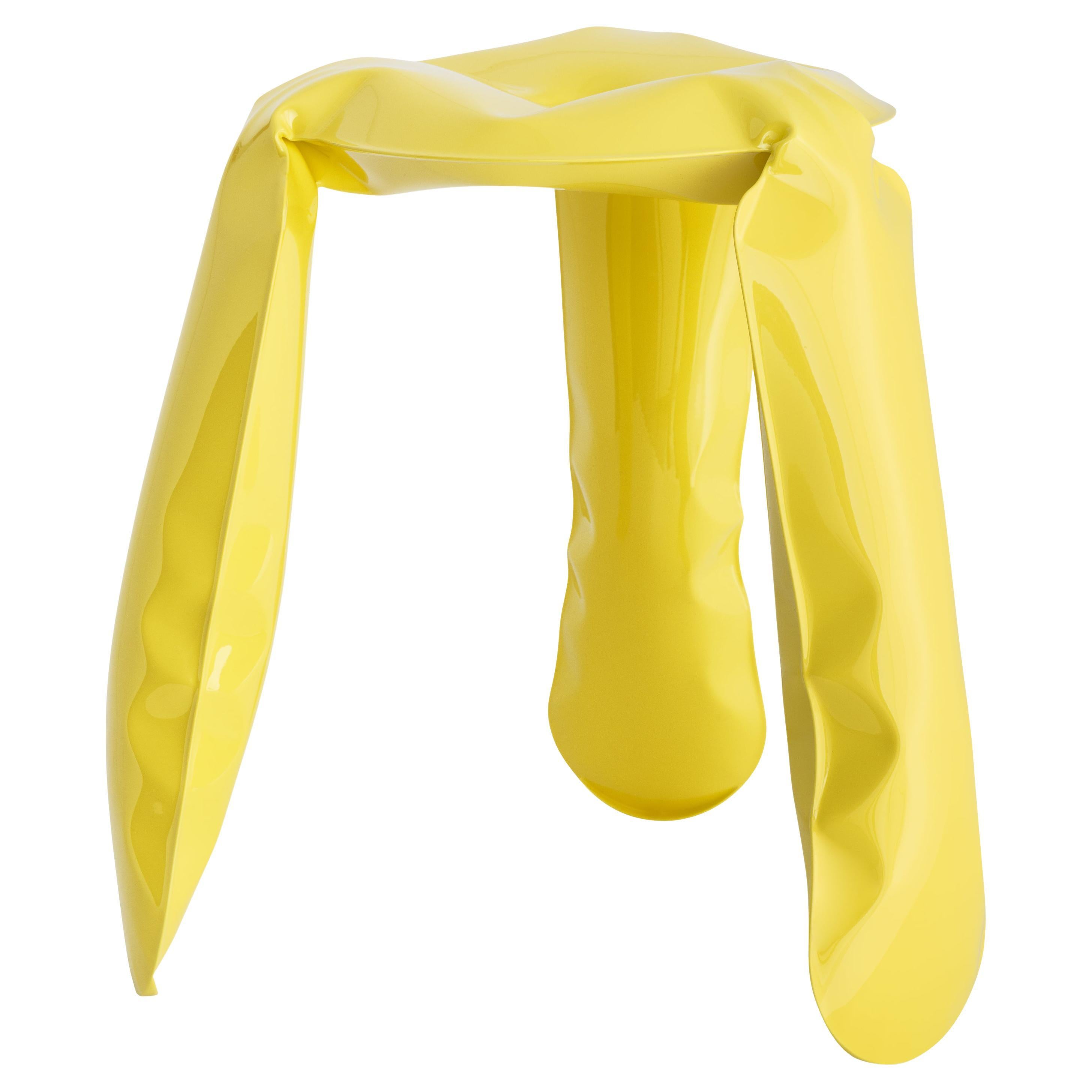 Tabouret Plopp standard en acier jaune de Zieta en vente
