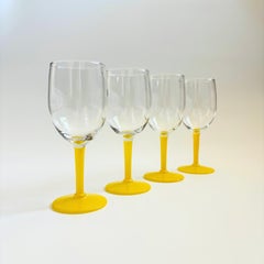 Yellow Stem Wine Glasses - Set of 4