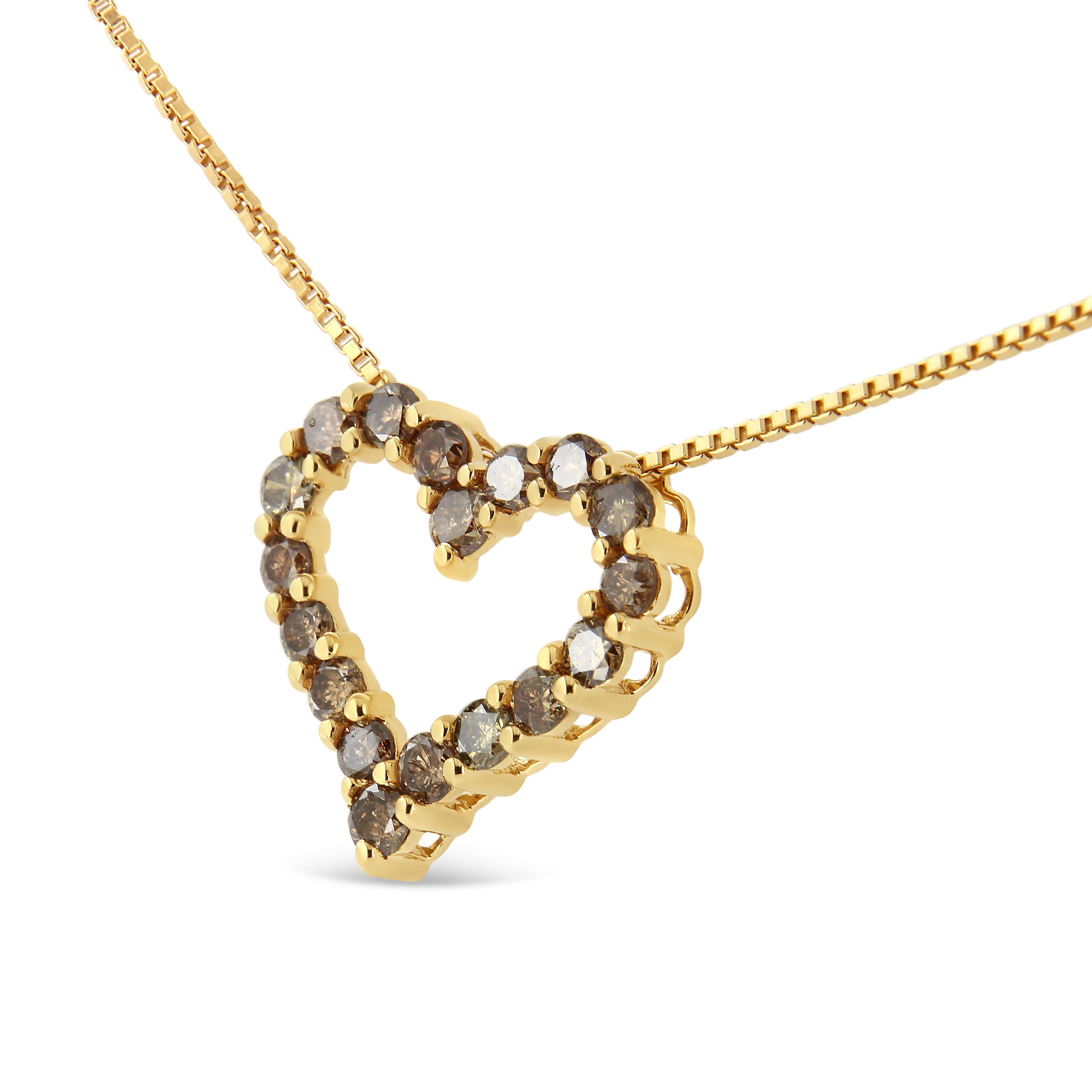Contemporain Collier pendentif champagne en argent sterling jaune avec diamants de 1,00 carat en vente