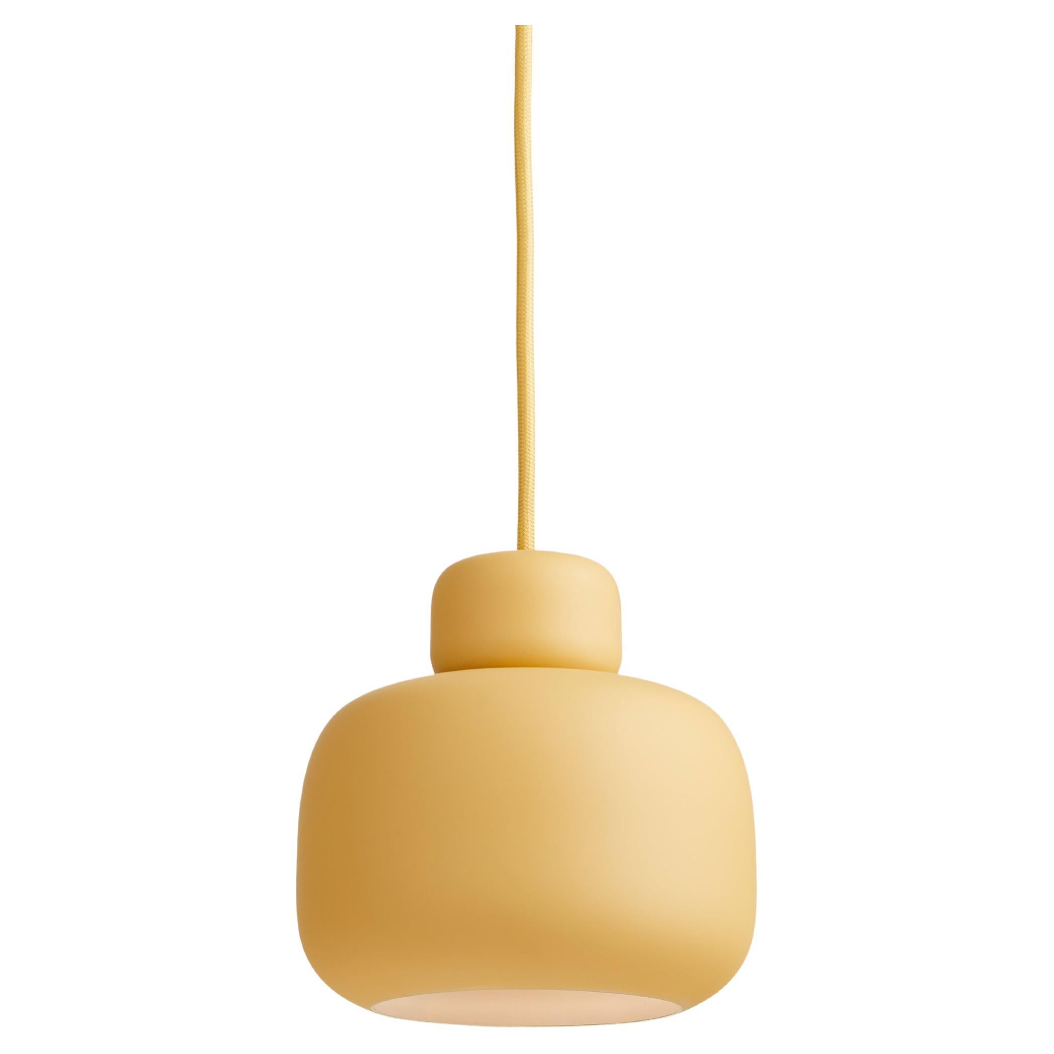 Yellow Stone Pendant Lamp by Philip Bro For Sale