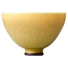 Yellow Stoneware Bowl by Berndt Friberg. Gustavsberg, Sweden, 1969.