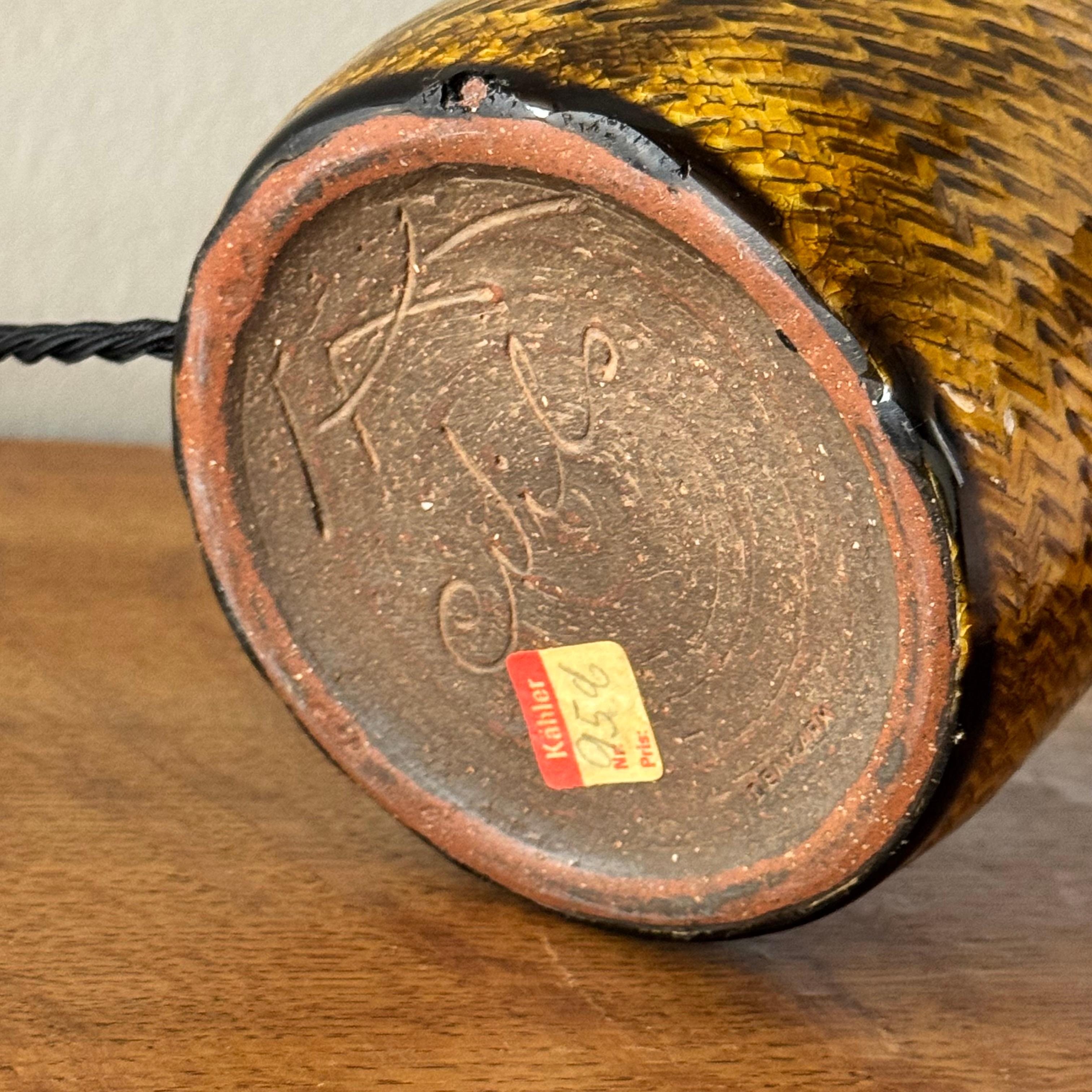 20ième siècle Grès jaune/ Lampe de table #3/ Nils Kähler, Danemark/ 1960s en vente